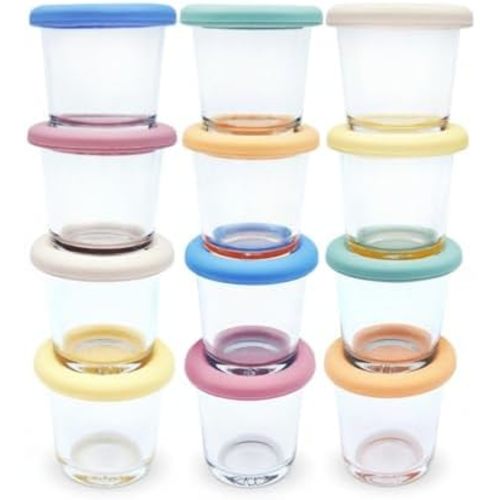 Elk and Friends Baby 4oz Borosilicate Glass Food Storage Jars | 12pk