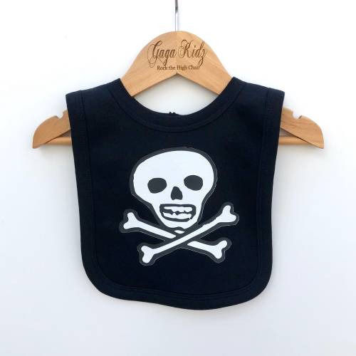 Pirate Baby Bib: Skull & Crossbones, Unisex Cotton Bib