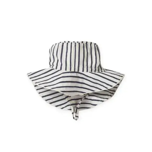 Bucket Hat, Stripes Away Ink Blue - 6-12 mo