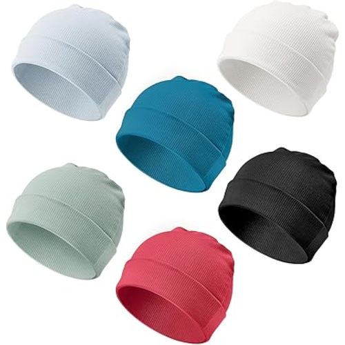 DRESHOW BQUBO 6 Pack Baby Newborn Hats Set for Unisex Infant Newborn Toddler Soft Beanie Hat for Boys Girls 0-24 Months