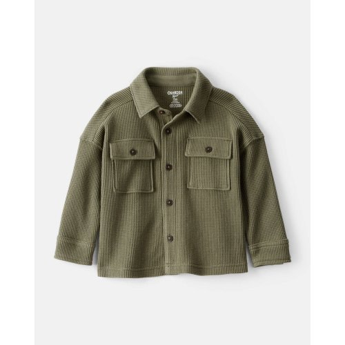Baby Boy Long-Sleeve Waffle Knit Utility Shirt - Green - OshKosh B'gosh | Carter's