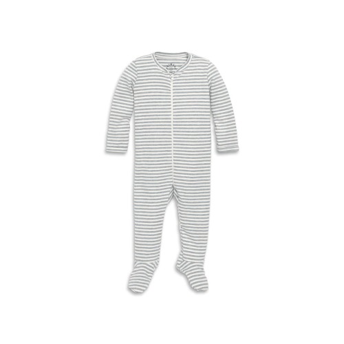Baby Organic Zip Footie In Stripe