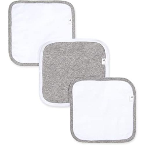 Burt's Bees Baby Infant Washcloths, 100% Organic Cotton, Soft and Super Absorbent Knit Terry Wash Cloth - 3 Pack Set