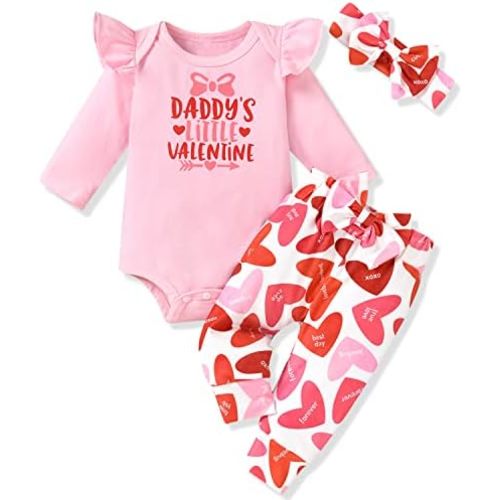 HINTINA Preemie Newborn Infant Baby Girl 1st First Valentines Outfits