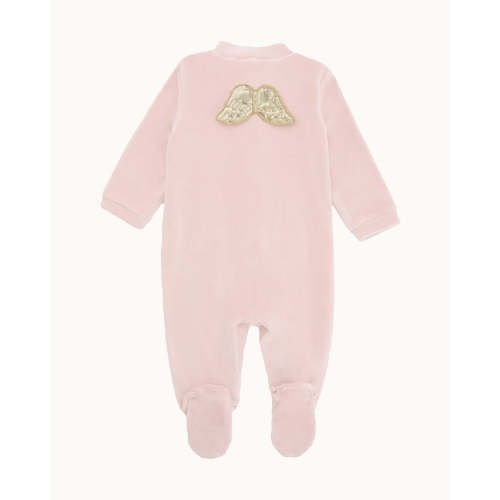 Velour Angel Wing™ Sleepsuit - Gold & Dusty Pink | Marie-Chantal