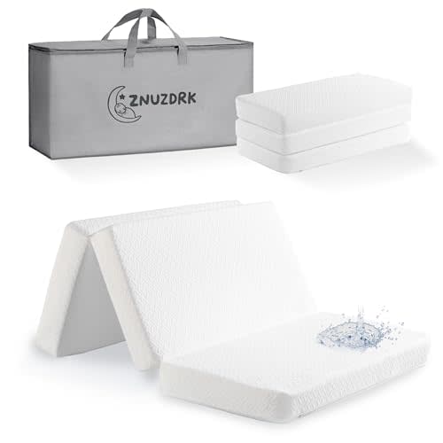 Pack and Play Mattress 38"x26", Tri-fold Portable Pack N Play Mattresses for Playpens, Dual-Layer Crib Mattress with Waterproof Washable Breathable Cover for Infants and Toddlers