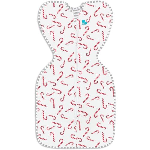 Love to Dream Swaddle UP, Baby Sleep Sack, 1.0 TOG, Self-Soothing Swaddles for Newborns, Get Longer Sleep, Snug Fit Helps Calm Startle Reflex, Newborn Essentials for Baby, Small 8-13 lbs,Candy Canes