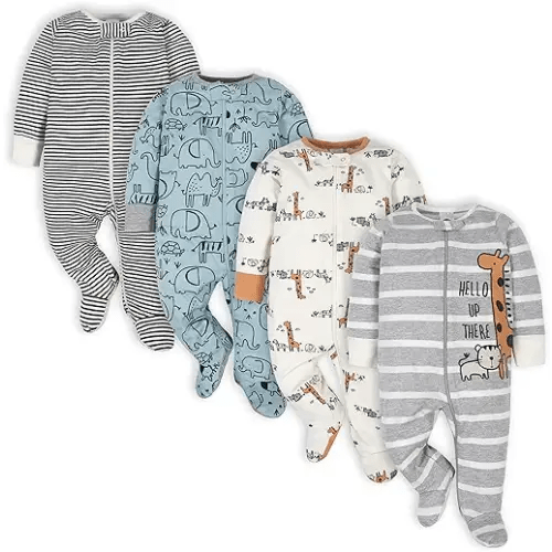 Gerber baby-boys 4 Pack Sleep 'N Play Footie