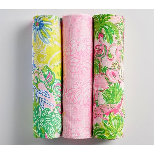 Lilly Pulitzer Flamingo Baby Swaddle Set | Pottery Barn Kids