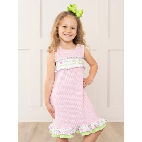 Pink Striped "Moon & Back" Dress