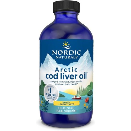 Nordic Naturals Arctic Cod Liver Oil, 1060mg Omega-3 Liquid, Lemon - 8oz