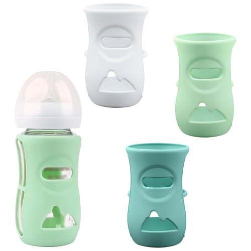 ACDANC 3 Pack Silicone Sleeves for Natural Glass Baby Bottles, Anti Breakage Baby Bottle Holder, Compatible with Glass Natural Baby Bottle 8 oz, BPA Free
