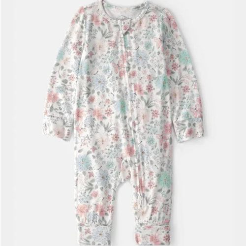 Baby Girl Butterfly Garden 2-Way Zip PurelySoft Sleep & Play Pajama | Carter's