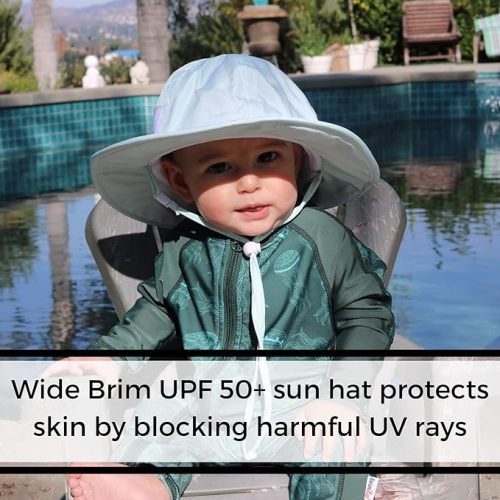 SwimZip Wide Brim Sun Hat | UPF 50+ Protection for Baby, Toddler, and Kids