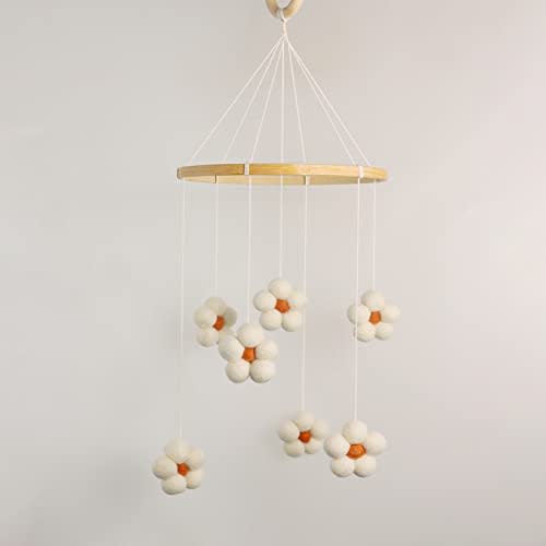 Baby Mobile for Crib - Felt Flower Mobile - Flower Baby Mobile - Boho Crib Mobile - Boho Nursery Decor - Crib Mobile for Girls, Boys - Mobile for Bassinet, Pack N Play - Flower