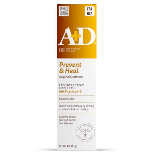 A+D Original Diaper Rash Ointment Prevents & Treats Diaper Rash, Moisturizing Skin Protectant with Vitamins A & D, Healing Skin Ointment for Dry and Cracked Skin 4oz | Treats Diaper Rash, Moisturizing Skin Protectant with Vitamins A and D, Healing Skin...