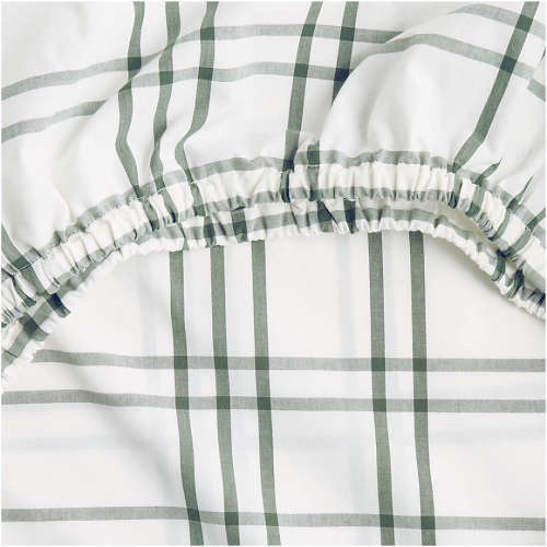 Stax Pine Green Yarn-Dyed Organic Cotton Baby Crib Fitted Sheet