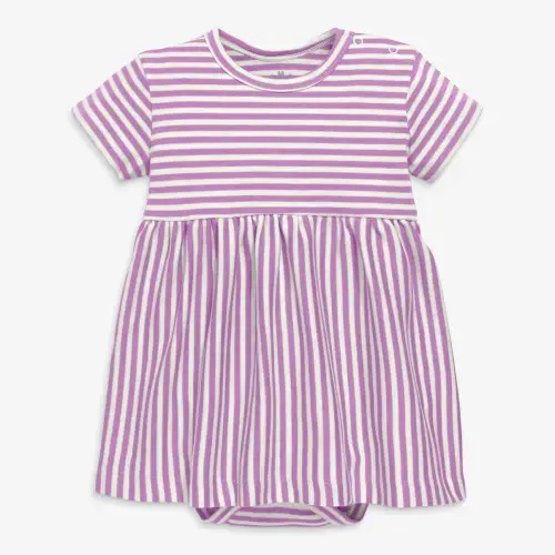Clearance organic babysuit dress in stripe | Primary.com