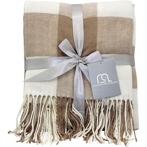 Blankets - Buffalo Plaid Throw Blanket - Decorative Classic Blanket - Comfortable and Ultra-Soft - Lightweight & Indoor Outdoor Blanket - Ideal for Living Room, Couch, Travelling All Seasons