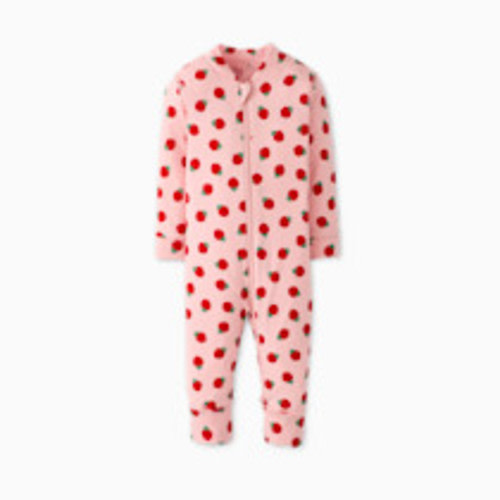 Hanna Andersson Baby 2-Way Zip Sleeper in HannaSoft - Mini Strawberry, 3-6 M