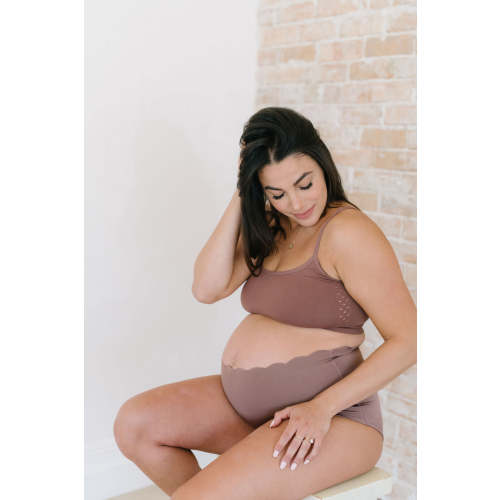 Maternity & Postpartum Support Bloomers  - Scallop Edge Coco Small