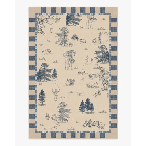 Storybook Grove Natural & Blue Flatwoven Rug