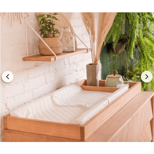 Retro Changing Tray in Hazelnut Solid Wood | Simply Nursery