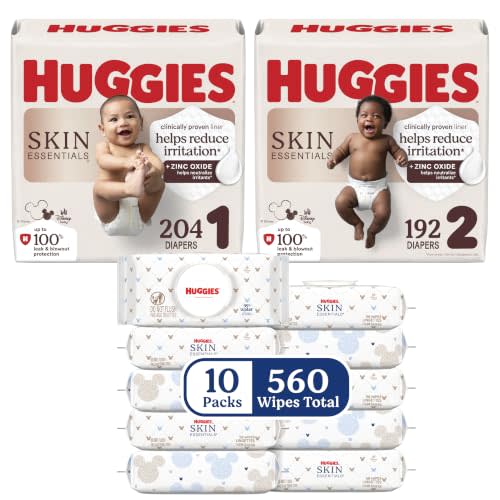 Huggies Skin Essentials Diapers and Wipes Bundle