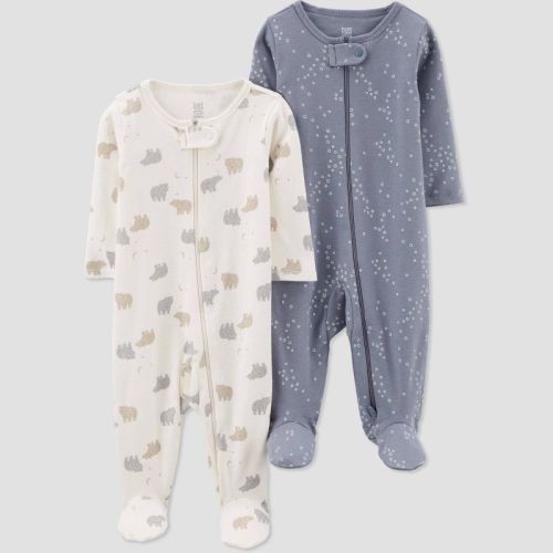 Carter's Just One You®️ Baby 2pk Bear SLeep N' Play - Gray/White