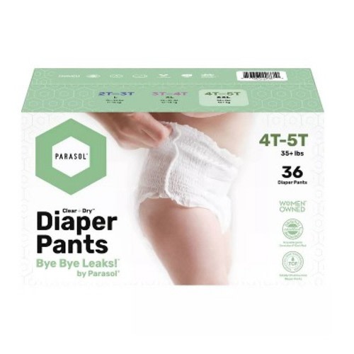 Parasol Chlorine-Free Diaper Pants with RashShield Protection - 4T-5T - 36ct