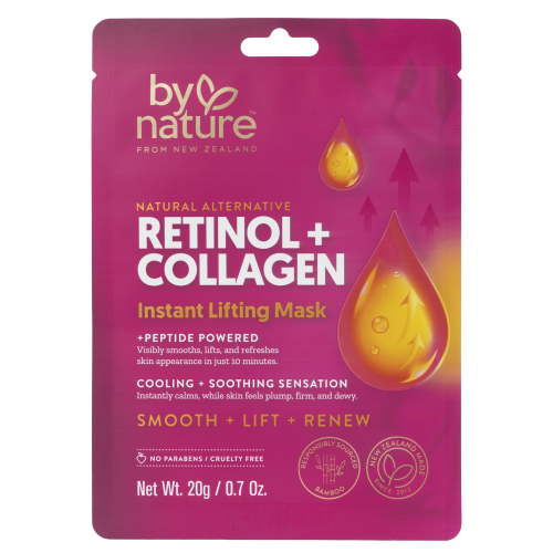 By Nature Skincare from New Zealand Retinol + Collagen Instant Lifting Mask to Firm, Lift & Hydrate for All Skin Types