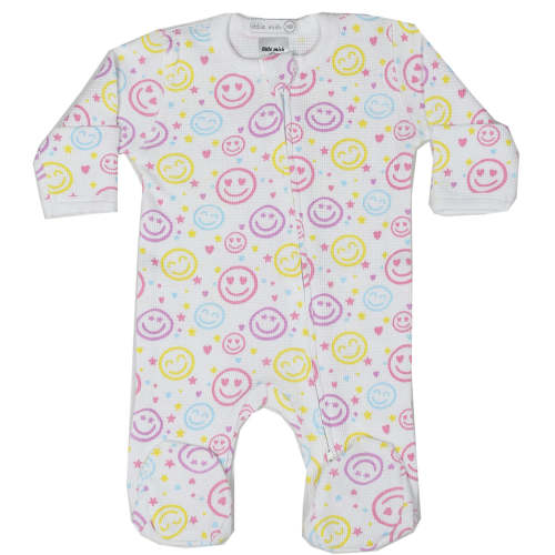 Baby Thermal Zipper Footie - Multi Smile
