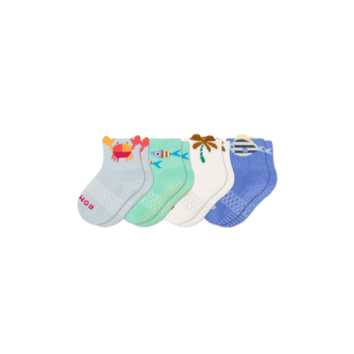 Toddler Seaside Gripper Calf Sock 4-Pack