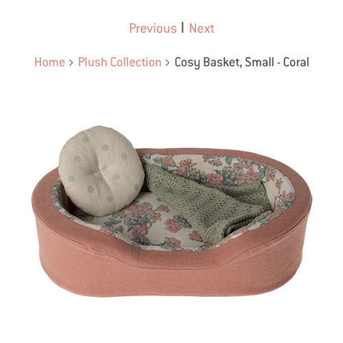Cosy Basket, Small - Coral - Maileg USA