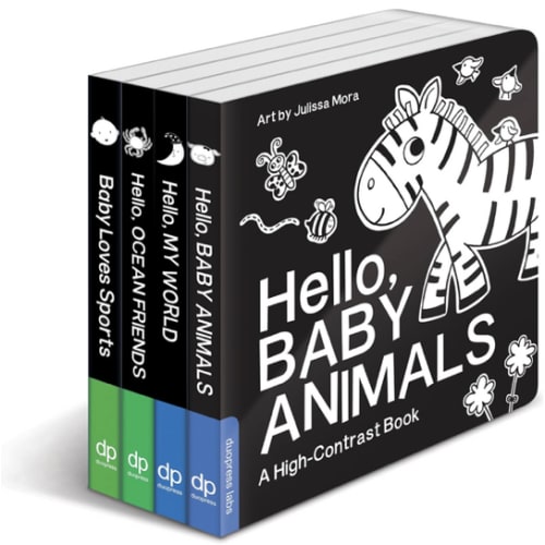 High Contrast Baby Book Set: 4 Board Books for Newborns