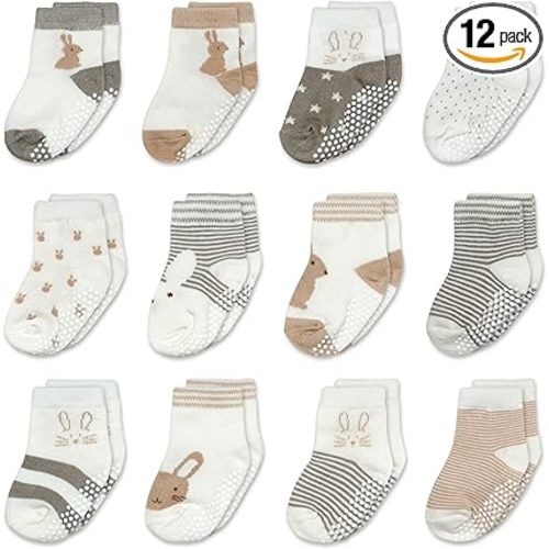 Mother's Choice Organic Cotton Baby Socks 6–12 Months, 12 Pairs Toddler Socks Boys Cotton Socks Soft Hypoallergenic Breathable Gentle On Baby Skin Comfortable Daily Wear Essentials For Newborns