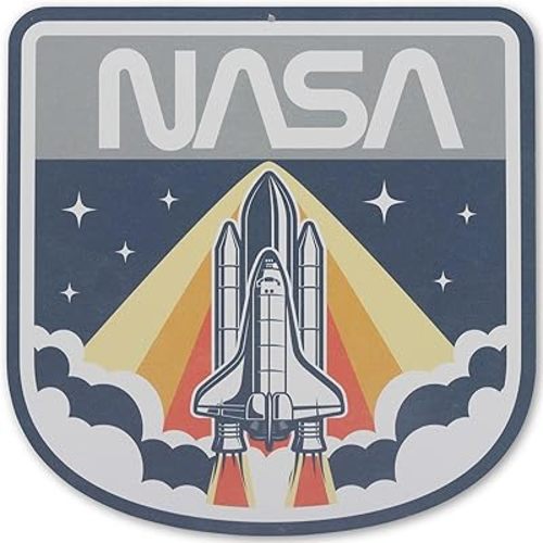 NASA Rocket Badge Metal Sign - Vintage NASA Wall Decor for Home or Office