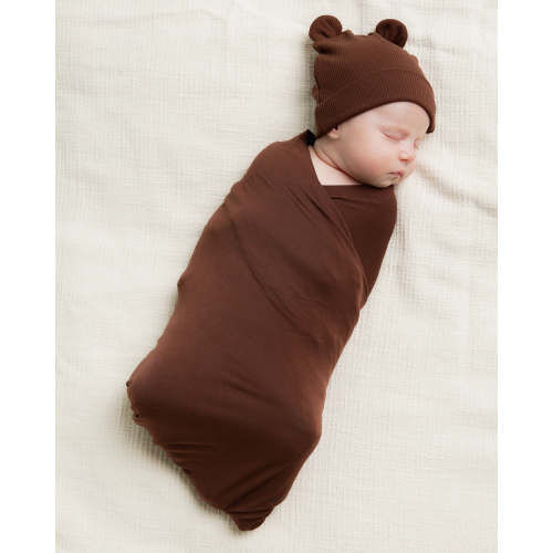 Mocha Me Happy Swaddle & Beanie Set