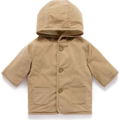 Corduroy Shearling Jacket Mushroom - Purebaby | Maisonette