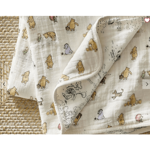 Winnie the Pooh Organic Cotton Muslin Oversized Blanket