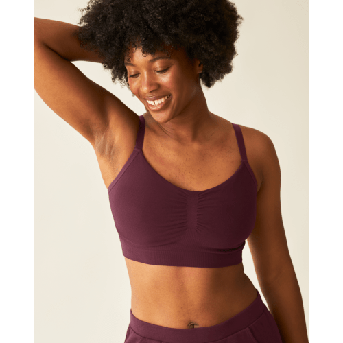 Sublime® Bamboo Hands-Free Pumping Lounge & Sleep Bra | Deep Burgundy - Kindred Bravely