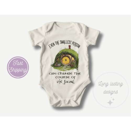 Even The Smallest Person Can Change The Course of The Future Bodysuit, Lord of the Rings Baby Bodysuit, Shire Baby Clothes, Halfling Onesie