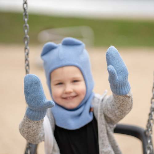 Kids' Knit Double Mittens Cashmere Blend