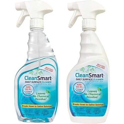 CleanSmart Daily Surface Cleaner and Pet-Safe Disinfectant, Kills 99.9% of Viruses, Bacteria, 23 ounce Bottle (Pack of 2)