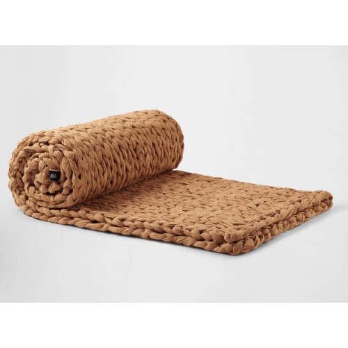 Hand Knitted Weighted Blanket – Natural -8 lbs, Oat