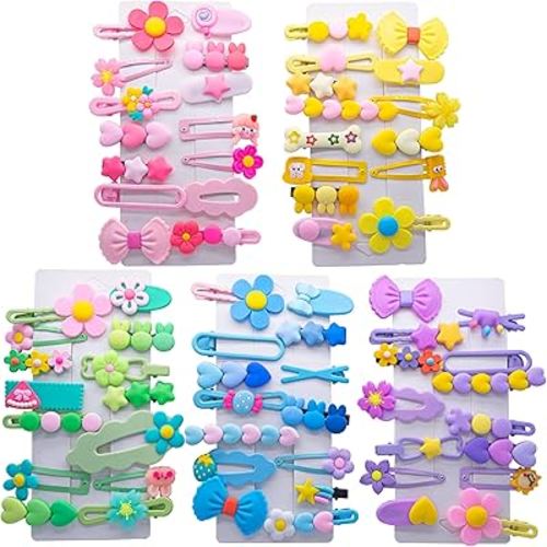 70PCS Hair Accessories for Girls Little Girl Hair Clips Barrettes for Baby Toddler Teens Women Kids Cute Candy Colorful Flower Gift for 6-18 Ages (Girls Hair Accessories)
