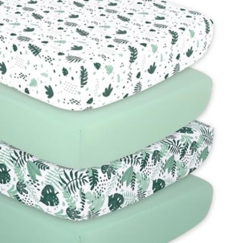 The Peanutshell Botanical Fitted Crib Sheet 4 Pack Set