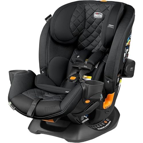 Chicco OneFit™ Max ClearTex® All-in-One Car Seat with LeverLock® Installation, Slim Design, Convertible Car Seat, Seat for Infants and Children 5-100 lbs | Energy/Black