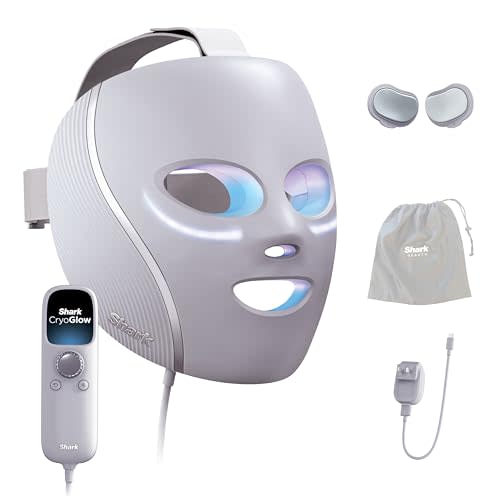 Shark CryoGlow LED Face Mask in Lilac Frost, FW312PL | #1 Skincare Facial Device in the US, Combining High-Energy LEDs, Deep Infrared & Under-Eye Cooling