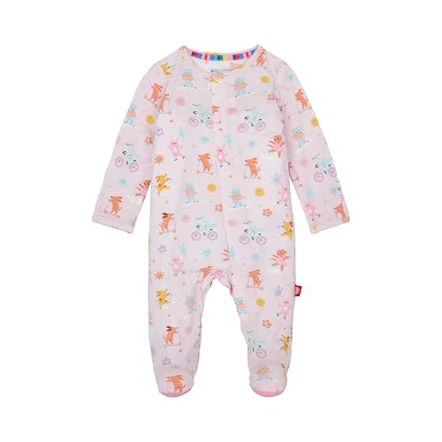 Magnetic Me Girls Modal Magnetic Baby Footie Pajamas | Silky Soft Modal Fabric | Baby Sleepers Available Sizes PRE - 24M